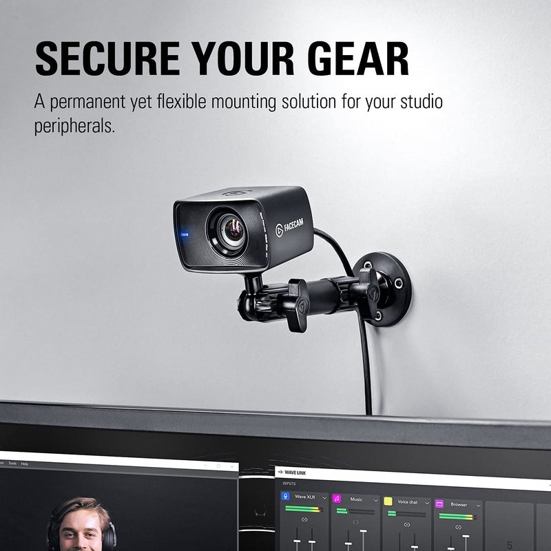 Elgato Wall Mount - Horizontal Articulated Arm with 1/4 Inch Thread for Easy Mounting and Adjusting of Lights, Cameras, and Microphones, Perfect for Streaming, Videoconferencing, Studios,Black - Image 3