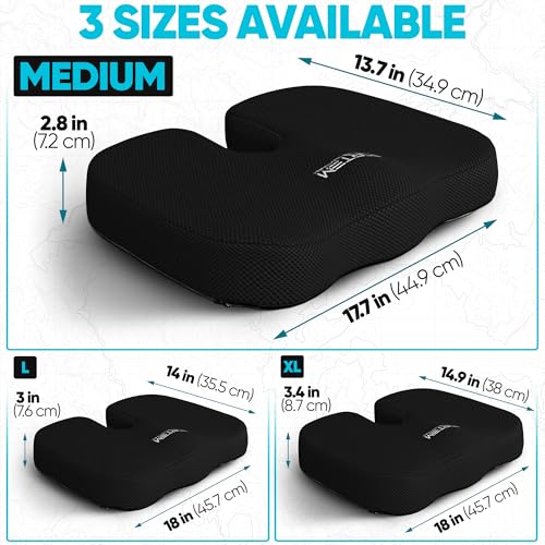 FORTEM Seat Cushion Office Chair Cushion Memory Foam Car Seat Cushions Sciatica Coccyx Tailbone Pain Relief Chair Cushions for Back Support Sitting Pad for Gaming Washable Cover Non Slip - Image 3