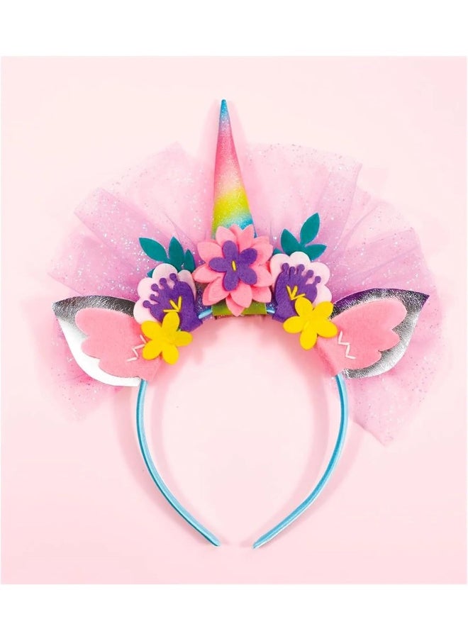 Avenir Avenir Unicorn Dress Up Fun Set – Fantastic Unicorn | DIY Costume with Pre-Printed Wings, Markers, Felt, Plastic Needle, & Headband - Spark the Imagination | 3+ Years  - Image 1