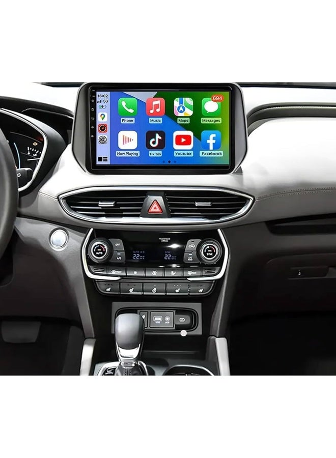 Vierex Android Car Stereo for Hyundai Santa Fe 2018-2023 | 8-Core 8+128GB Touchscreen with Wireless Apple CarPlay & Android Auto | GPS Navigation WiFi Bluetooth FM/AM DSP | AHD Backup Camera Included | Fast Boot Multimedia System - Image 2