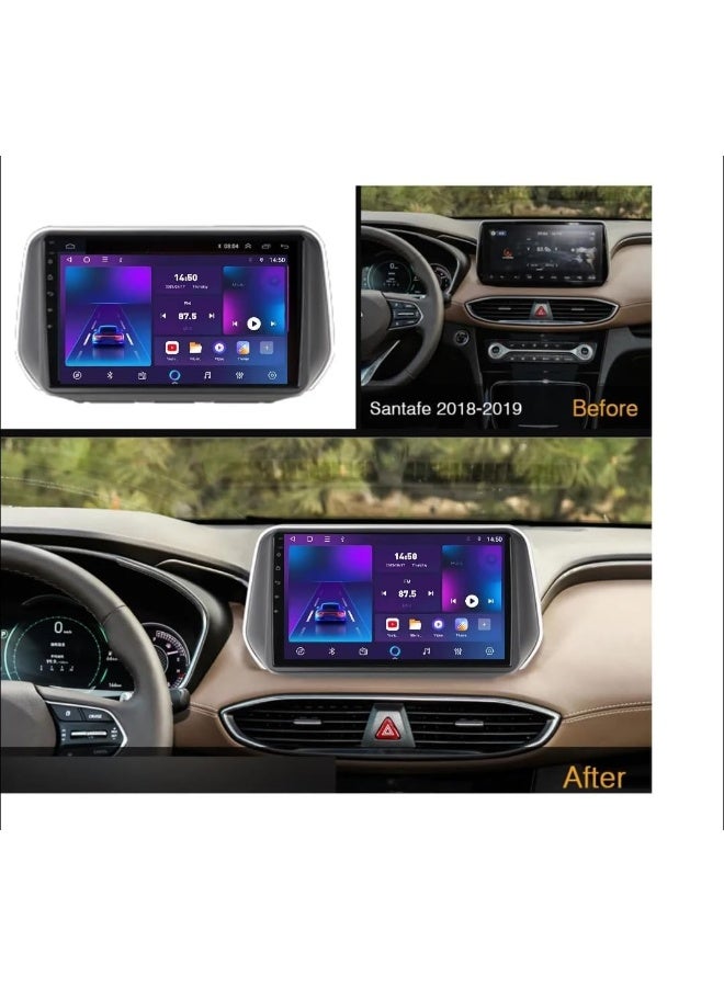 Vierex Android Car Stereo for Hyundai Santa Fe 2018-2023 | 8-Core 8+128GB Touchscreen with Wireless Apple CarPlay & Android Auto | GPS Navigation WiFi Bluetooth FM/AM DSP | AHD Backup Camera Included | Fast Boot Multimedia System - Image 3