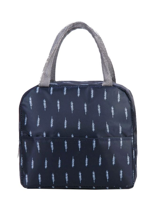 NIBEMINENT Printed Heat Preservation Lunch Bag Blue/White
