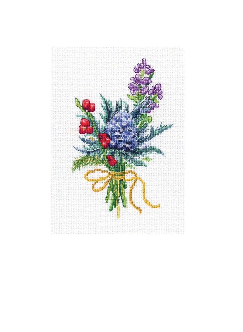 Cross Counted Cross Stitch Kit 2.6 inch x 5.7 inch Forest Buttonholes - Image 2