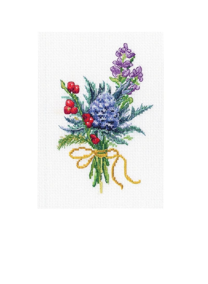 Cross Counted Cross Stitch Kit 2.6 inch x 5.7 inch Forest Buttonholes - Image 1