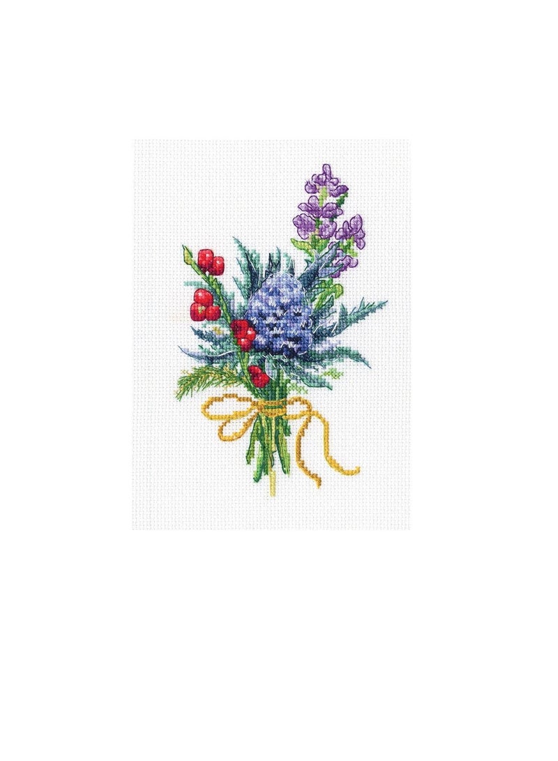 Cross Counted Cross Stitch Kit 2.6 inch x 5.7 inch Forest Buttonholes - Image 3