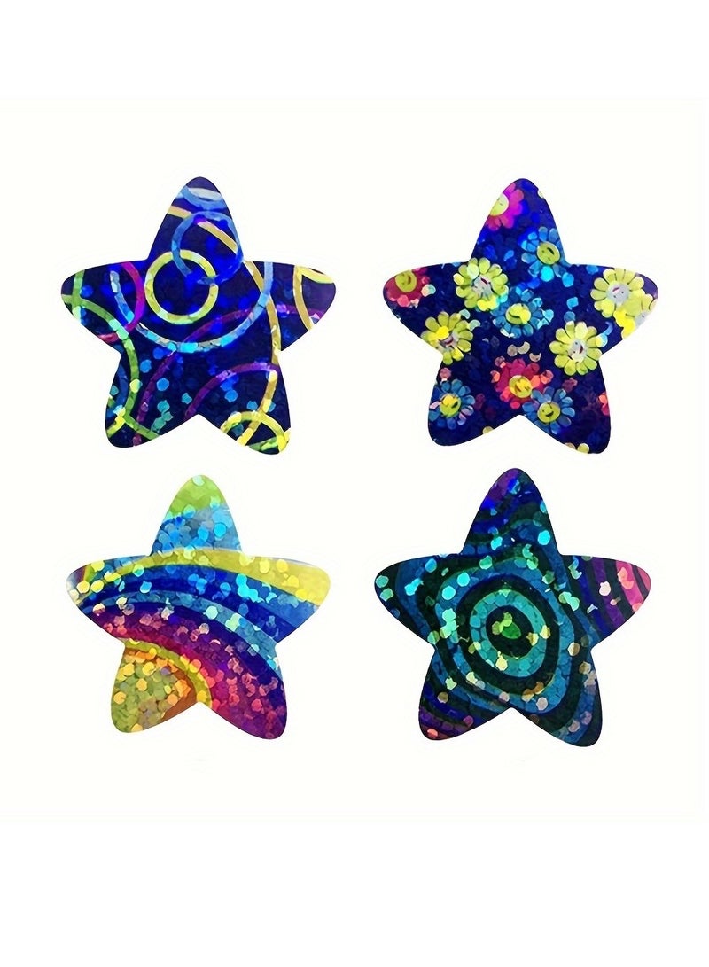 Generic 500pcs/roll 1inch Colorful Laser Stars Stickers Party Wedding Gift Envelope Packaging Seal Labels Stationery Stickers - Image 4