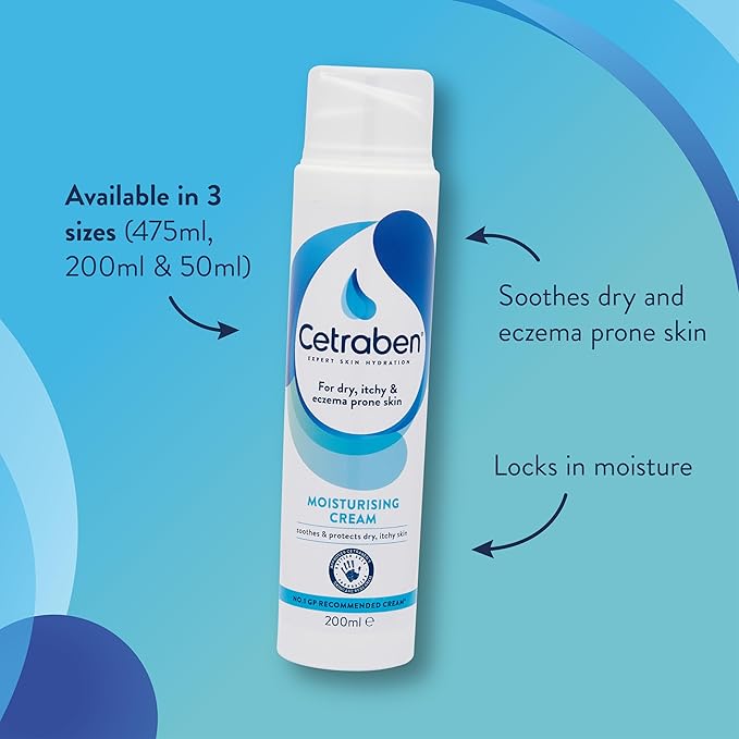Cetraben Moisturising Cream For Dry Itchy Sensitive EczemaProne Skin Soothe Moisturise Hydrate Protect Dermatological MoisturiserDaily Use on the Body Fragrance Free 1 x 475ml - Image 2