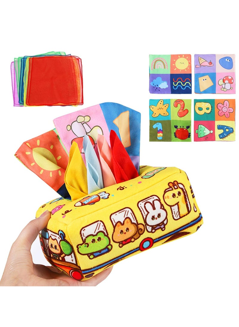 CMGTYYD Baby Tissue Box Toy, Montessori Toys for Babies 6-12 Months, Soft High Contrast Crinkle Sensory Toys, Suitable Children Magic Box Toy Or Educational & Sensory Development ﻿  - Image 1