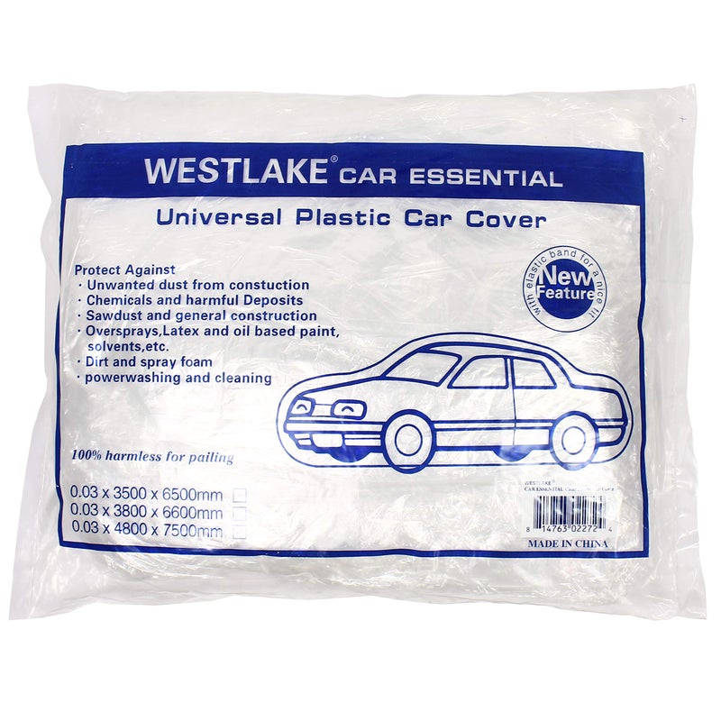 West Lake Universal Clear Disposable Car Cover for SUV Sedan Sport Cars Antique Cars up to 22 x 12