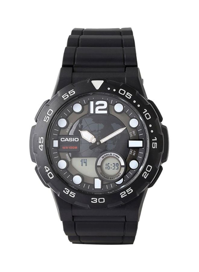 CASIO Men Resin Analog & Digital Wrist Watch AEQ-100W-1AVDF - 48 mm - Black - Image 1