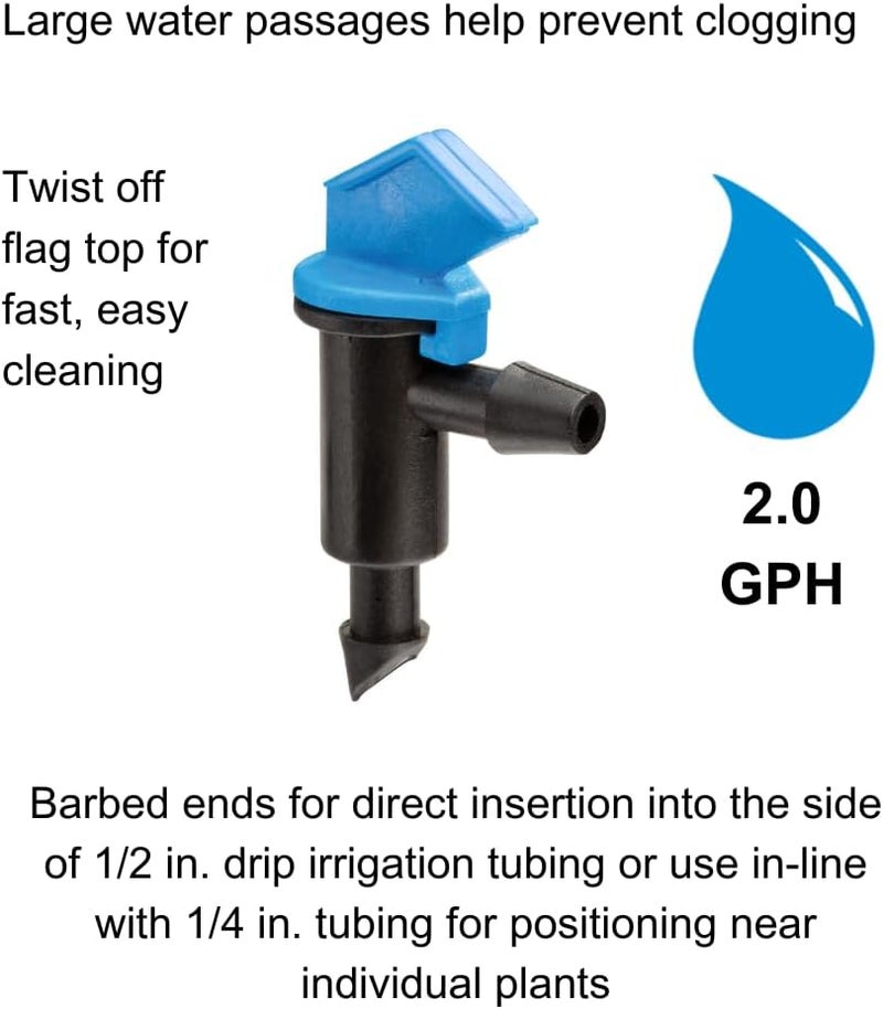 Rainbird FE20-25SX Drip Irrigation 2 Gallon Per Hour Flag Dripper/Emitter, 25-Pack - Image 2