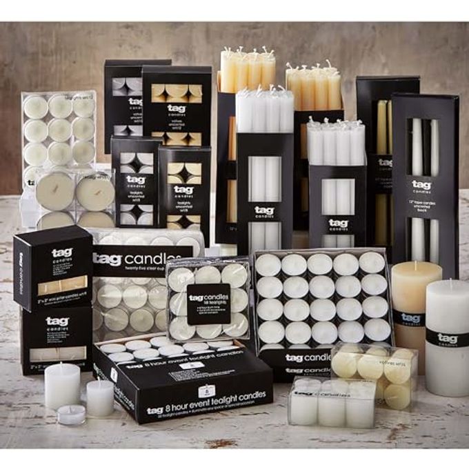 tag Chapel 3X10 White Pillar Paraffin Wax Candle Unscented Drip-Free Long Burning 145 Hours for Home Decor Wedding Parties Dining Dinner Kitchen Table Tabletop Living Room End Table Decor Decoration - Image 3
