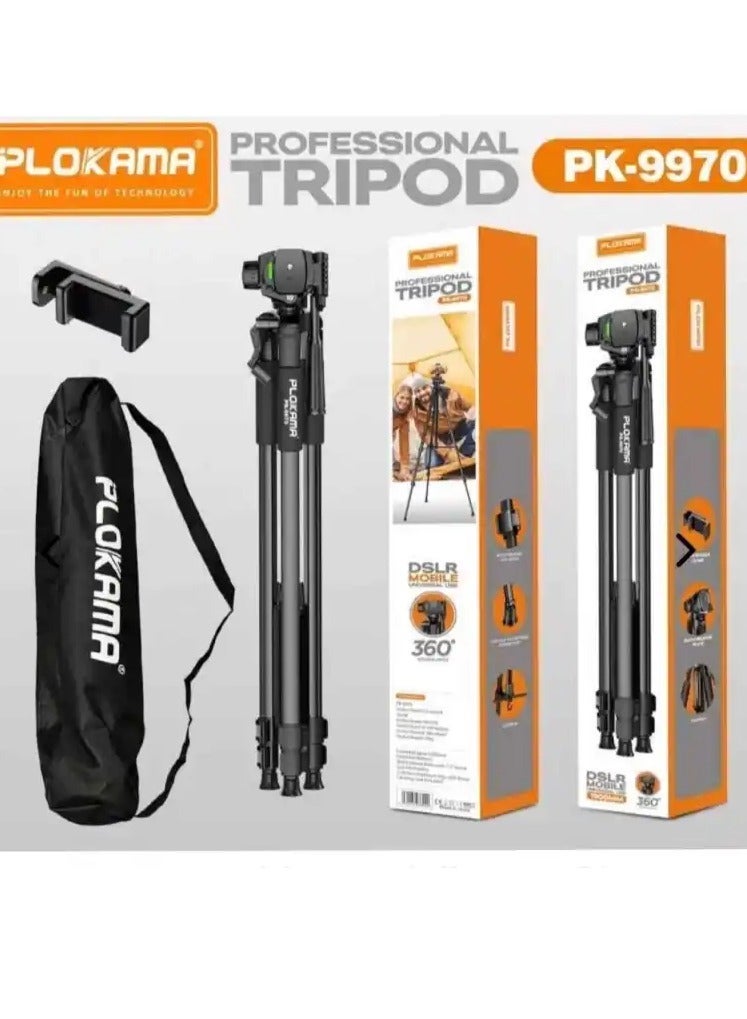PLOKAMA PK9970 PROFESSIONAL TRIPOD FOR MOBILE & CAMERA 190CM - Image 2