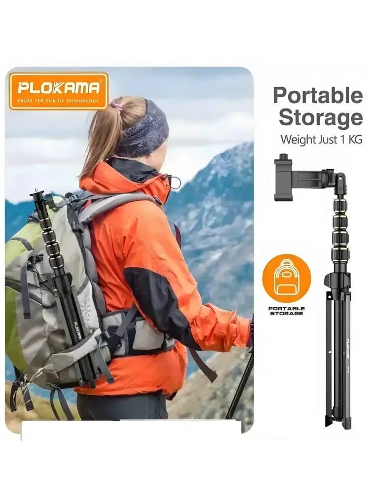 PLOKAMA PK9970 PROFESSIONAL TRIPOD FOR MOBILE & CAMERA 190CM - Image 3