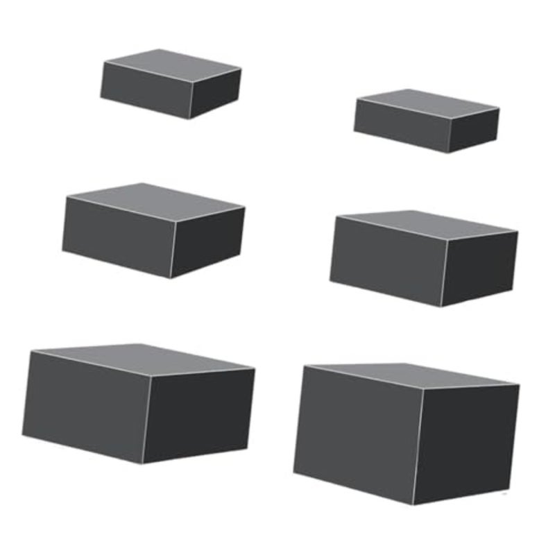 Food buffet and catering display: black acrylic nesting risers set of 6, 12/15/17/20/22/25 cm, lightweight yet sturdy for cakes, cupcakes, collectibles, action figures, and photography props - Image 1