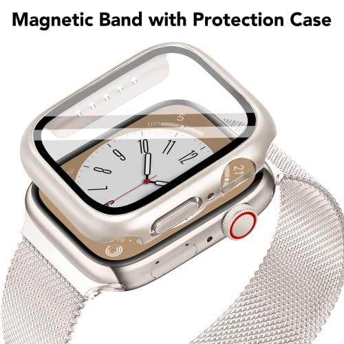 Mazuboho Starlight Magnetic 40mm Band with Case, Compatible with Apple Watch Band 40mm, Stainless Steel Mesh Milanese, Adjustable and Comfortable Band for Apple Watch Band Series SE, Series 6/5/4 40mm - Image 2