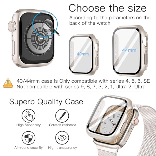 Mazuboho Starlight Magnetic 40mm Band with Case, Compatible with Apple Watch Band 40mm, Stainless Steel Mesh Milanese, Adjustable and Comfortable Band for Apple Watch Band Series SE, Series 6/5/4 40mm - Image 5