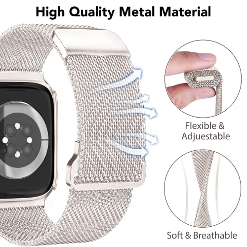 Mazuboho Starlight Magnetic 40mm Band with Case, Compatible with Apple Watch Band 40mm, Stainless Steel Mesh Milanese, Adjustable and Comfortable Band for Apple Watch Band Series SE, Series 6/5/4 40mm - Image 3