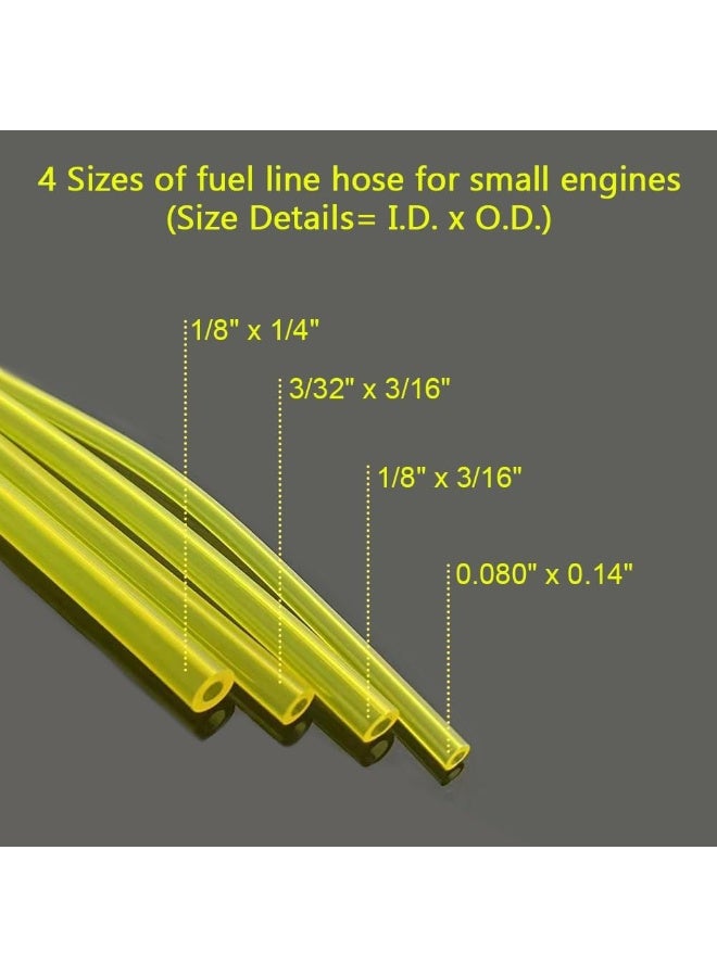 HUZTL Fuel Line Hose Kit 3/32" x 3/16" 1/8" x 3/16" 1/8" x 1/4" .080" x .140" for Poulan Craftman Chainsaw String Trimmer Blower Small Engine Fuel Hose (2 feet each) - Image 2