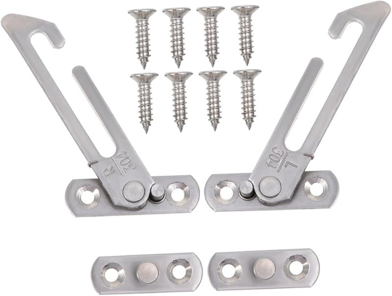 COHEALI 4 Pack Stainless Steel Sliding Window Hook Stopper Enhanced Safety Restrictor for Home Office School - Image 2