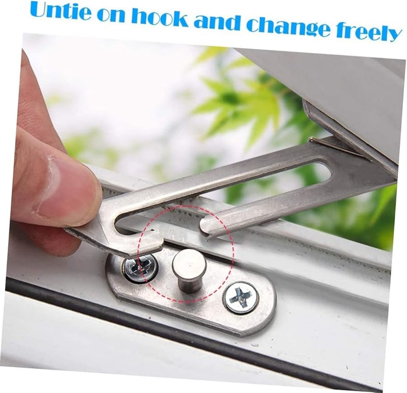 COHEALI 4 Pack Stainless Steel Sliding Window Hook Stopper Enhanced Safety Restrictor for Home Office School - Image 5