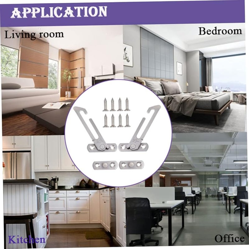 COHEALI 4 Pack Stainless Steel Sliding Window Hook Stopper Enhanced Safety Restrictor for Home Office School - Image 4