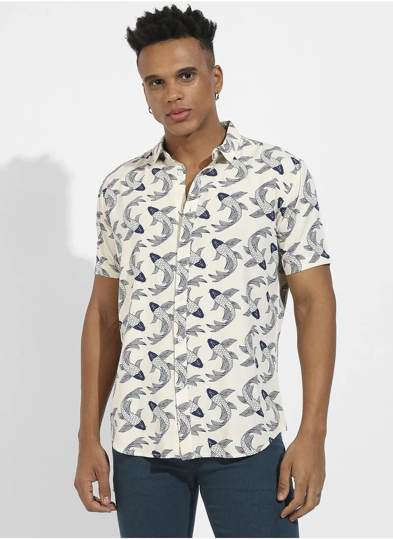 Instafab Plus Fish Print Shirt