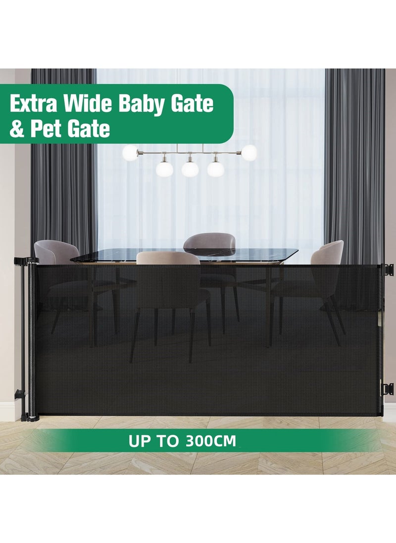 XiuWoo - 3 Meter Extra Wide Baby Gate for Large Openings Retractable Baby Gates for Doorways Extra Long Baby Gate Pet Gates for Dogs Indoor Outdoor Retractable Dog Gate for Stairs - Image 1