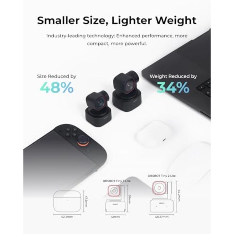 AI-Powered Spatial Audio 4K Webcam - Compact AI Tracking PTZ Camera with 1/2 Sensor, Tri-Mic, Voice Control, 120FPS, HDR, Webcam for PC, Mac, Laptop, Streaming, Meeting, Switch 2 PTZ Camera with 1/2 Sensor, Tri-Mic, Voice Control, 120FPS, HDR, Camera for PC, Mac, Laptop, Streaming, Meeting, Zoom, Teams - Image 3