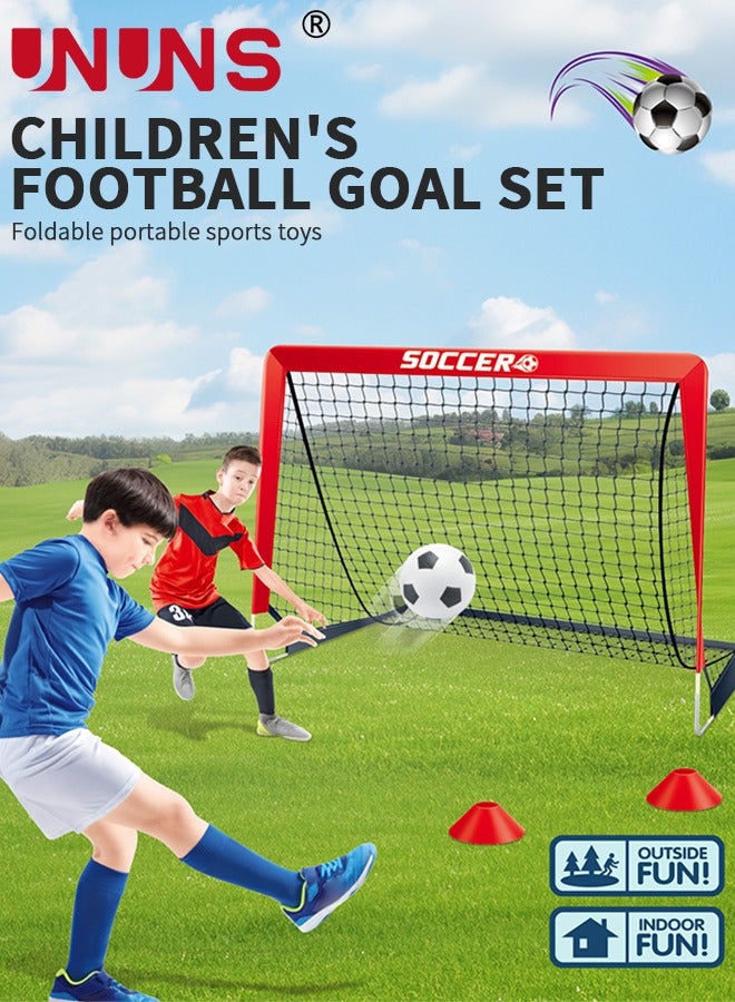 UNUNS Youth Soccer Backyard Set, Soccer Nets Training Equipment,Soccer Ball+Football Net+Soccer Training Goals,Indoor Outdoor Games Practice Portable Set For Kids Adults,Perfect Soccer Gift - Image 2