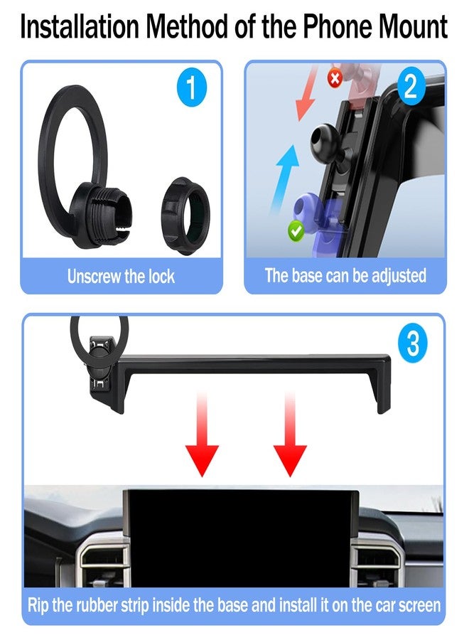Hesanzol Car Phone Holder for Toyota Tundra 2022-2026/Sequoia 2023-2026 14-inch Touchscreen, Cell Phone Mount Compatible with MagSafe, Designed Exclusively for Toyota Tundra/Sequoia - Image 5