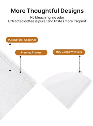 V60 Coffee Paper Filter 100 Piece Size 02 Pour Over White without Bleach 100% Natural Coffee Filter 1-4 Cups Disposable Cone Paper Coffee Paper Ideal for Pour-over Coffee Office Home and Coffee Corner - view 4