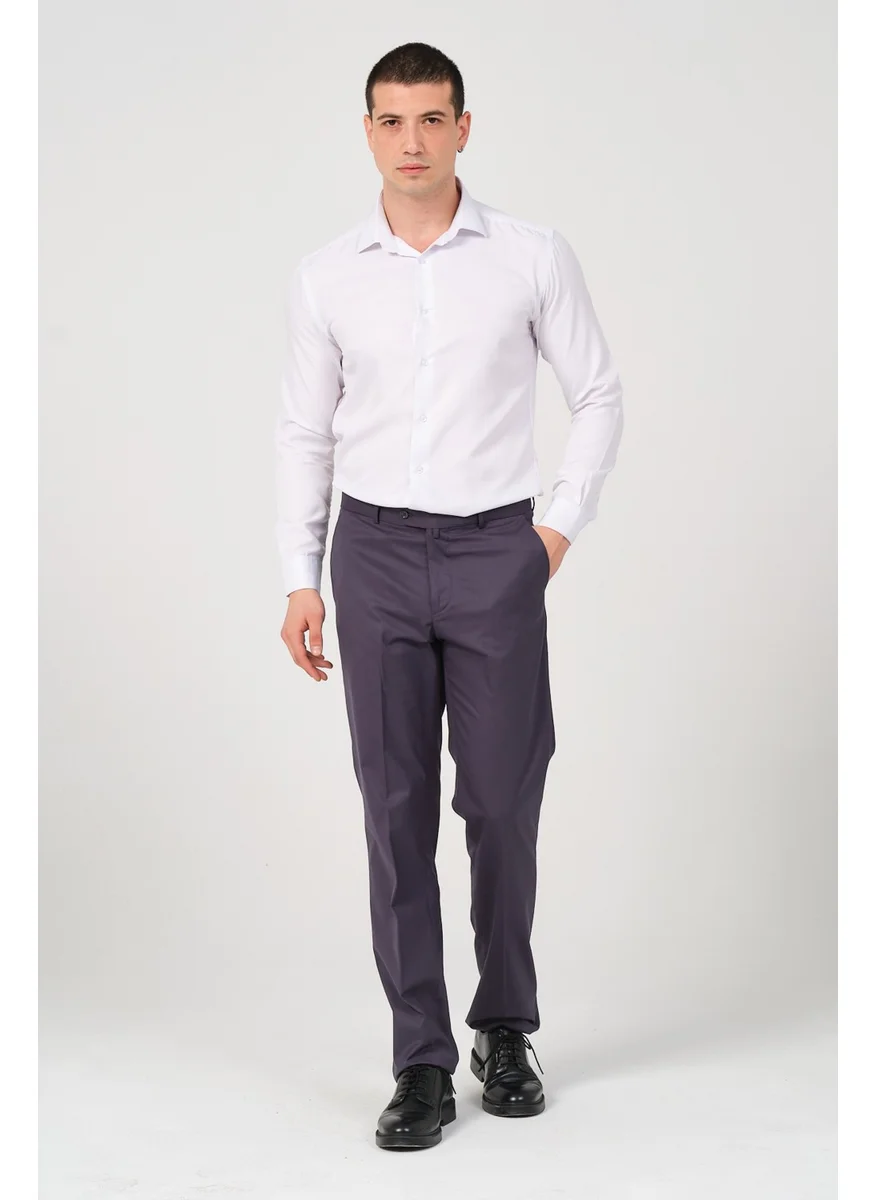 HYMAN Men's Regular Fit Fabric Trousers