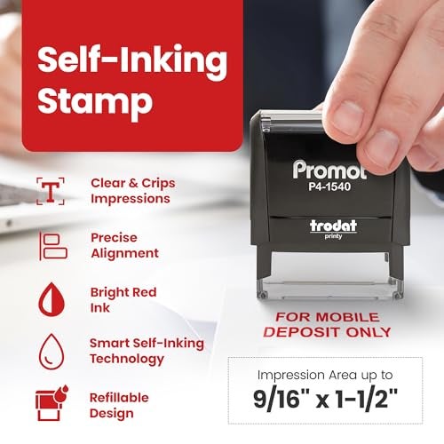 Promot for Mobile Deposit Only - Self Inking Rubber Stamp - Ink Stamps - Image 2