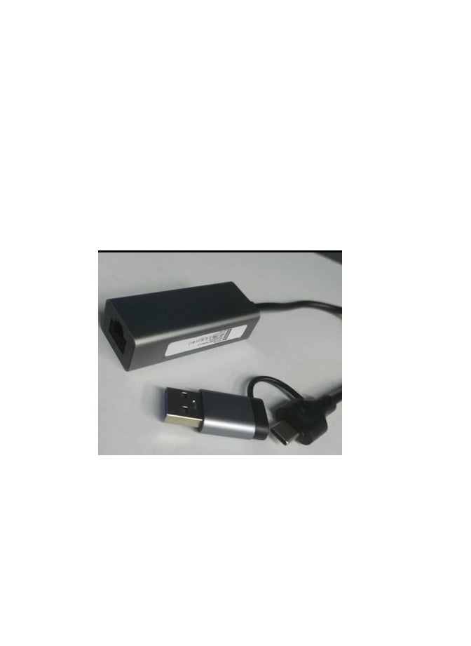 HEATZ converter usb 3.0 + type-c ke land gigabit heatz zt56 ethernet rj45 -3.0 2 in 1  - Image 2
