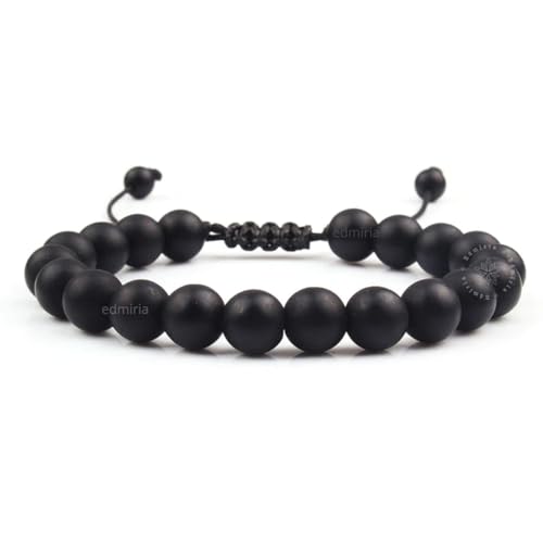 EDMIRIA Shaligram Shila Bracelet/Original Rare Nepal Gandaki River Saligram Stone Bracelet 8Mm Size For Health Benefit, Wealth Attraction & Spiritual Purpose For Unisex Adult (Pattern 2) - Image 1