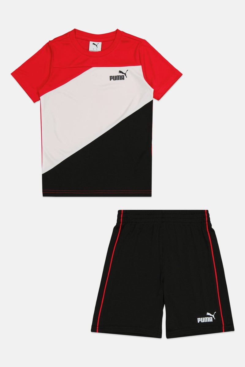 PUMA طقم قصير الأكمام للأطفال الأولاد 2 قطعة، متعدد الألوان - Image 1