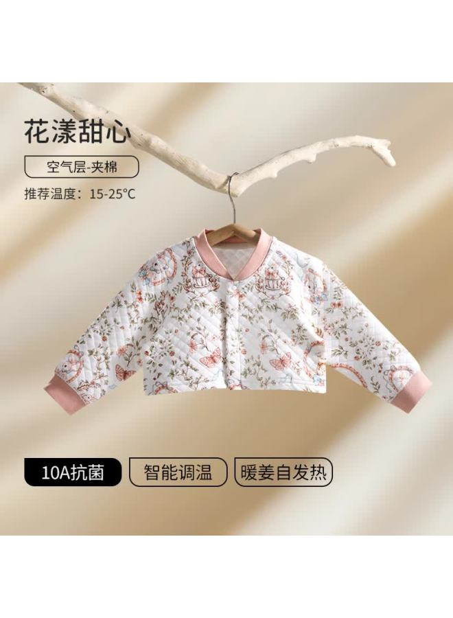 Ouyun Baby Half-body Sleeping Bag Shoulder Protector Autumn Winter Children's Shoulder Warmer Floral Pattern Size 80 - Image 1