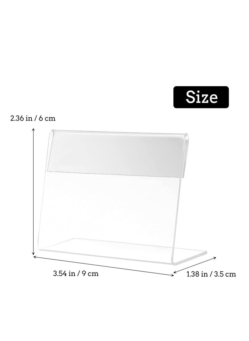 Y&D - Acrylic Sign Holder Clear Tabletop Plastic Menu Display Slant Back Holders 2.4*3.5 Inches Horizontal Stand for Office Store 5 Pack - Image 1