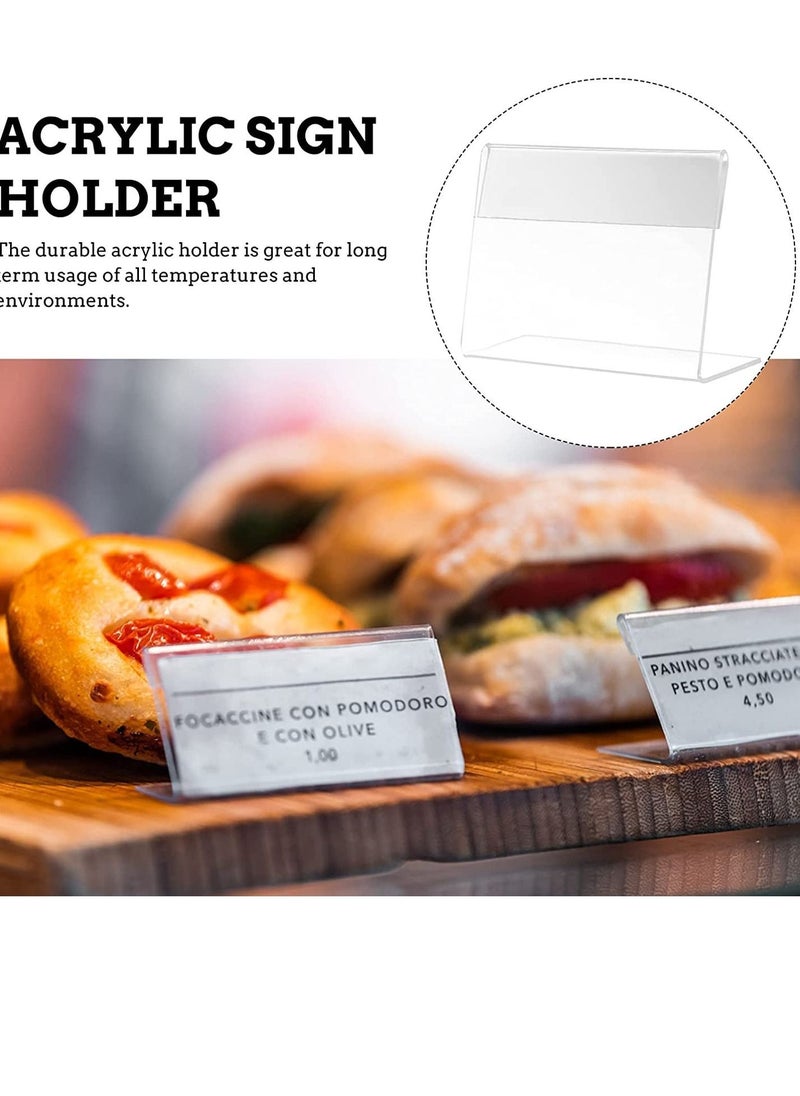 Y&D - Acrylic Sign Holder Clear Tabletop Plastic Menu Display Slant Back Holders 2.4*3.5 Inches Horizontal Stand for Office Store 5 Pack - Image 1