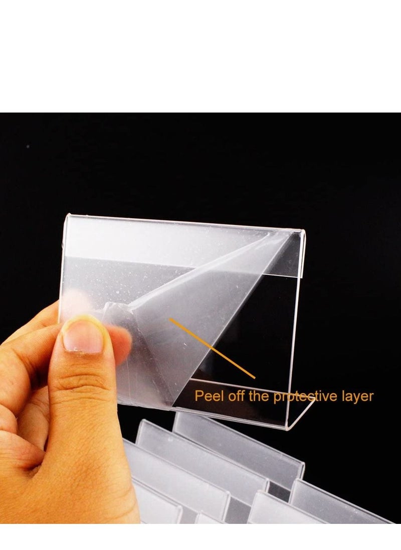 Y&D - Acrylic Sign Holder Clear Tabletop Plastic Menu Display Slant Back Holders 2.4*3.5 Inches Horizontal Stand for Office Store 5 Pack - Image 1