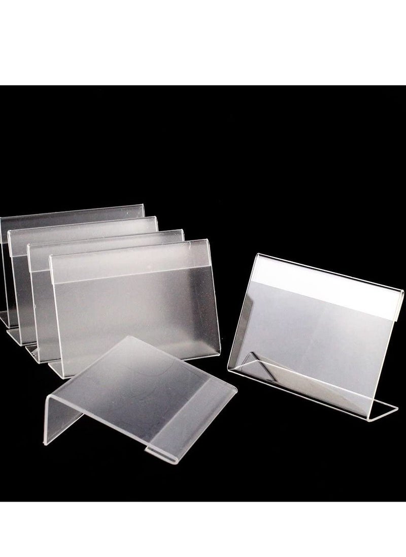 Y&D - Acrylic Sign Holder Clear Tabletop Plastic Menu Display Slant Back Holders 2.4*3.5 Inches Horizontal Stand for Office Store 5 Pack - Image 1