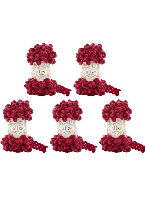 5 Pcs Alize Puffy 107 Micropolyester Hand Knitting Yarn For Blanket