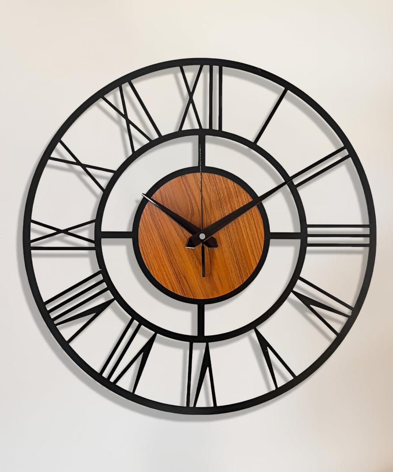 vissera Large Metal Wall Clock – Big Wall Decor Metal Art for Living Room Hall Bedroom | Designer Analog Hanging Clock | Modern Wall Watch & Home Decoration Item for Dining Room Office - Image 1