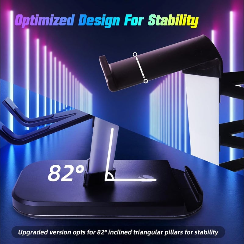 RGB Gaming Headset Stand with 2 USB Ports (US Black) - Image 5