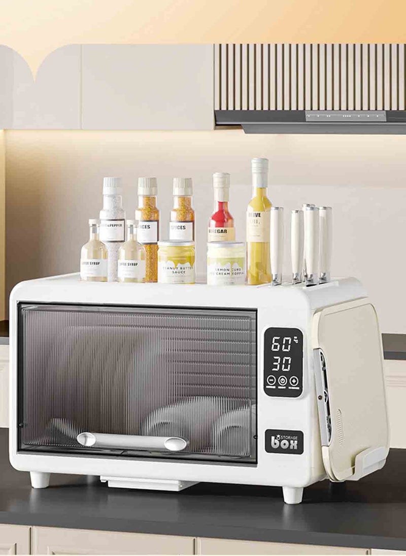 Sharpdo خزانة تخزين الأطباق متعددة الوظائف للمطبخ المنزلي، خزانة أدوات المائدة ضد الغبار 49*28*31.5 سم - Image 1