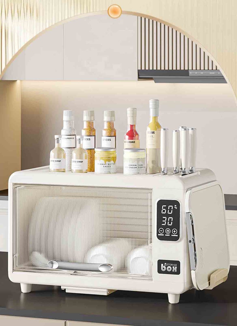 Sharpdo خزانة تخزين الأطباق متعددة الوظائف للمطبخ المنزلي، خزانة أدوات المائدة ضد الغبار 49*28*31.5 سم - Image 4