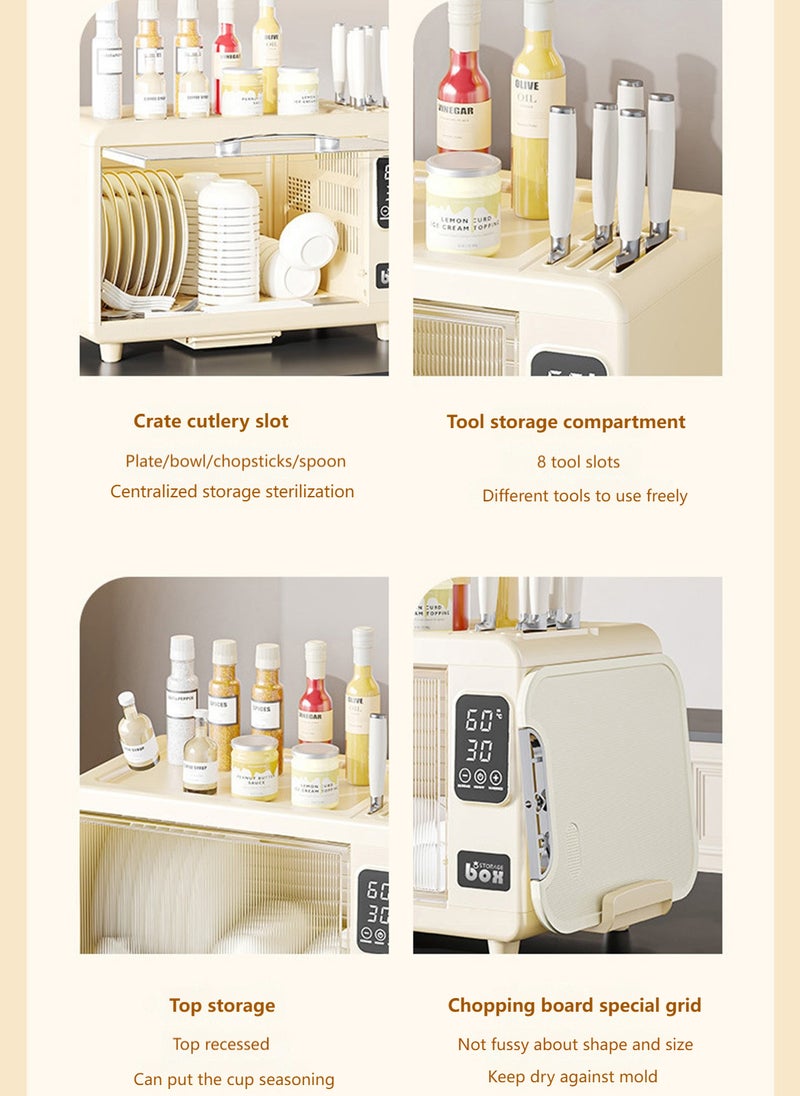 Sharpdo خزانة تخزين الأطباق متعددة الوظائف للمطبخ المنزلي، خزانة أدوات المائدة ضد الغبار 49*28*31.5 سم - Image 5