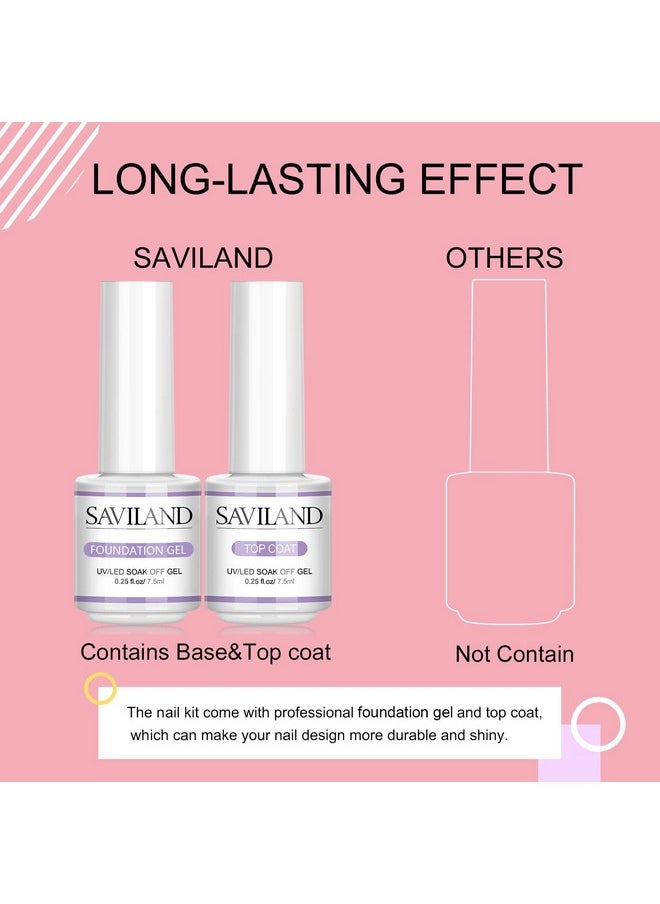 Saviland Builder Nail Gel Kit 4 Colors Clear Nudes White Pink Hard Gel For Nail Strengthen Nail Extension Gel Kit With 100Pcs Nail Forms And Acrylic Nail Brush For Beginners & Professionals  - Image 4