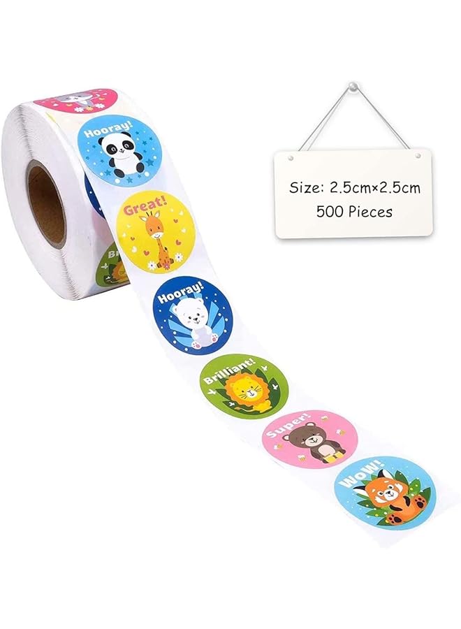 X spring Reward Stickers For Kids 500Pcs Reward Stickers For Teacher 8 Kinds Of Motivational Stickers Teacher Supplies For Classroom Training Stickers Large Animal - Image 3